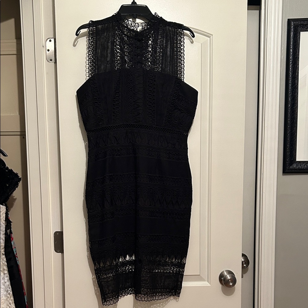 Bardot Black Lace Mini Dress
